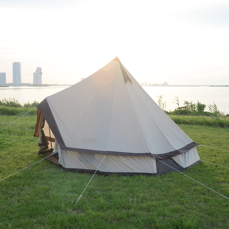 wholesale 3M 4M 5M 6M 420D Oxford 3000mm windproof four seasons camping & hiking luxury indian pyramid bell yurt glamping tent