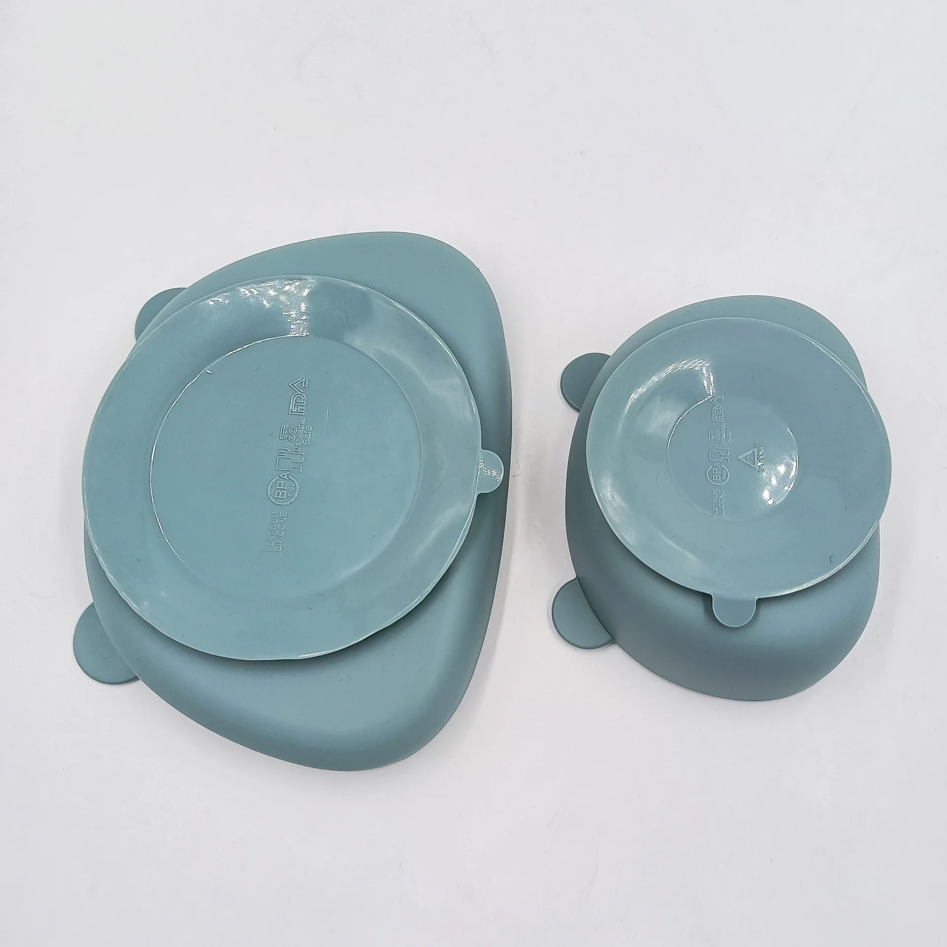 Wholesale Cartoon Panda Baby Bowls Silicone Soft Anti-fall Food Feeding Plates Tablewares With Suction Cup