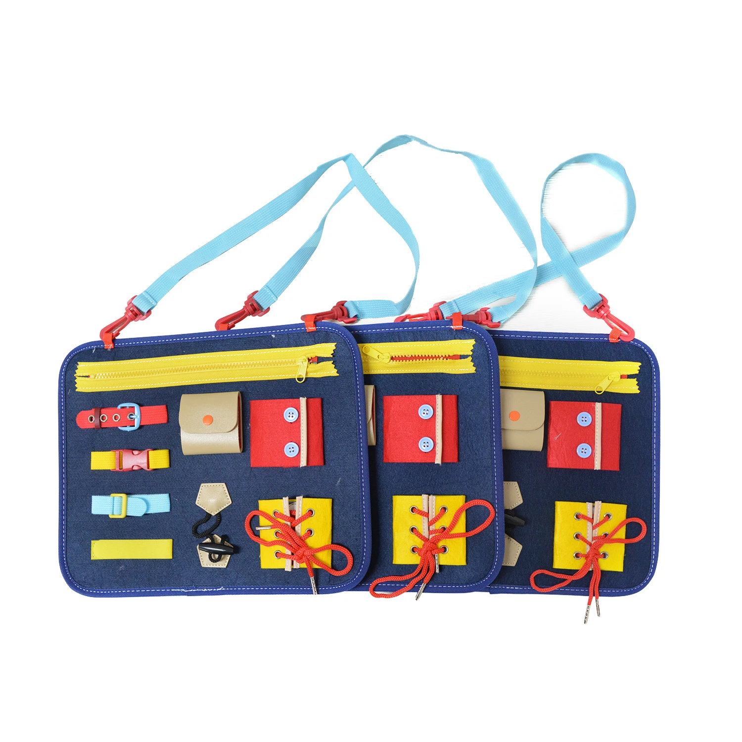 educational toys busy board for toddlers, montessori basic skills toddler activity board for fine motor skills & learn to dress