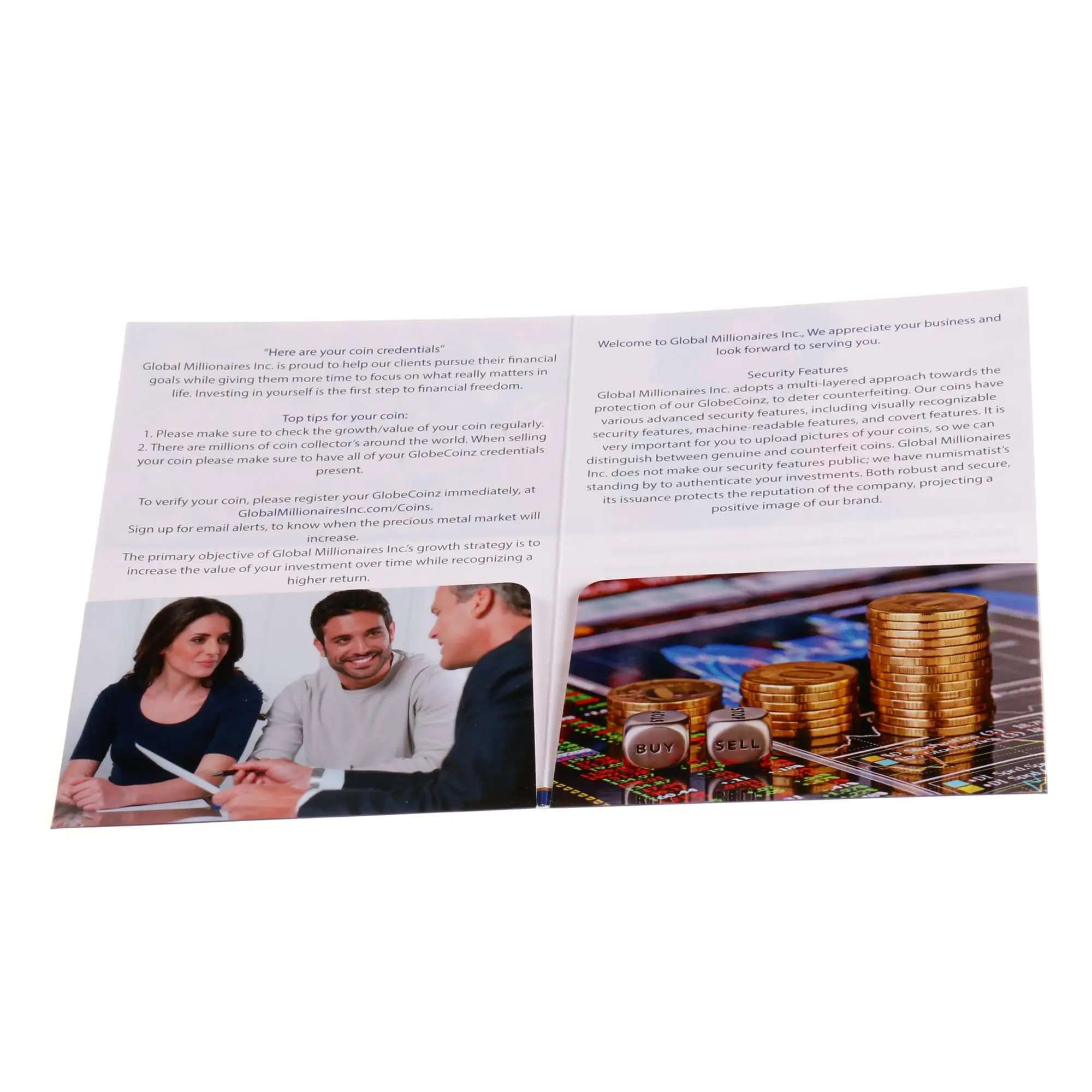 Custom printed logo wholesale advertising paper presentation folders