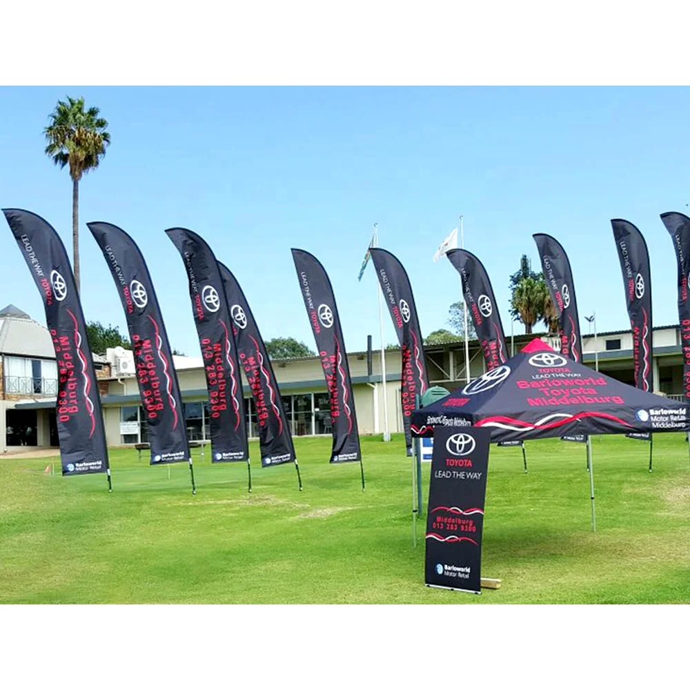 Custom Cheap Floor Stand Flags Double Sided Feather Beach Flag Base