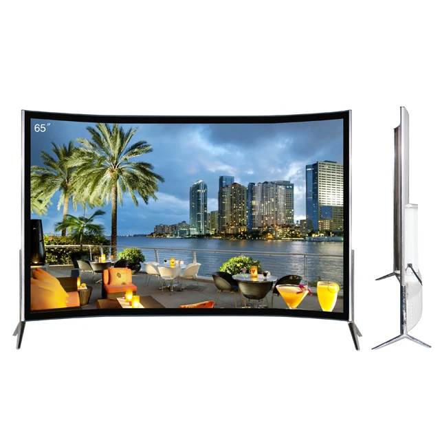 43 49 50 55 65 inch slim curve screen UHD Curved Android 4K TV with 8G memory and DVB-T2