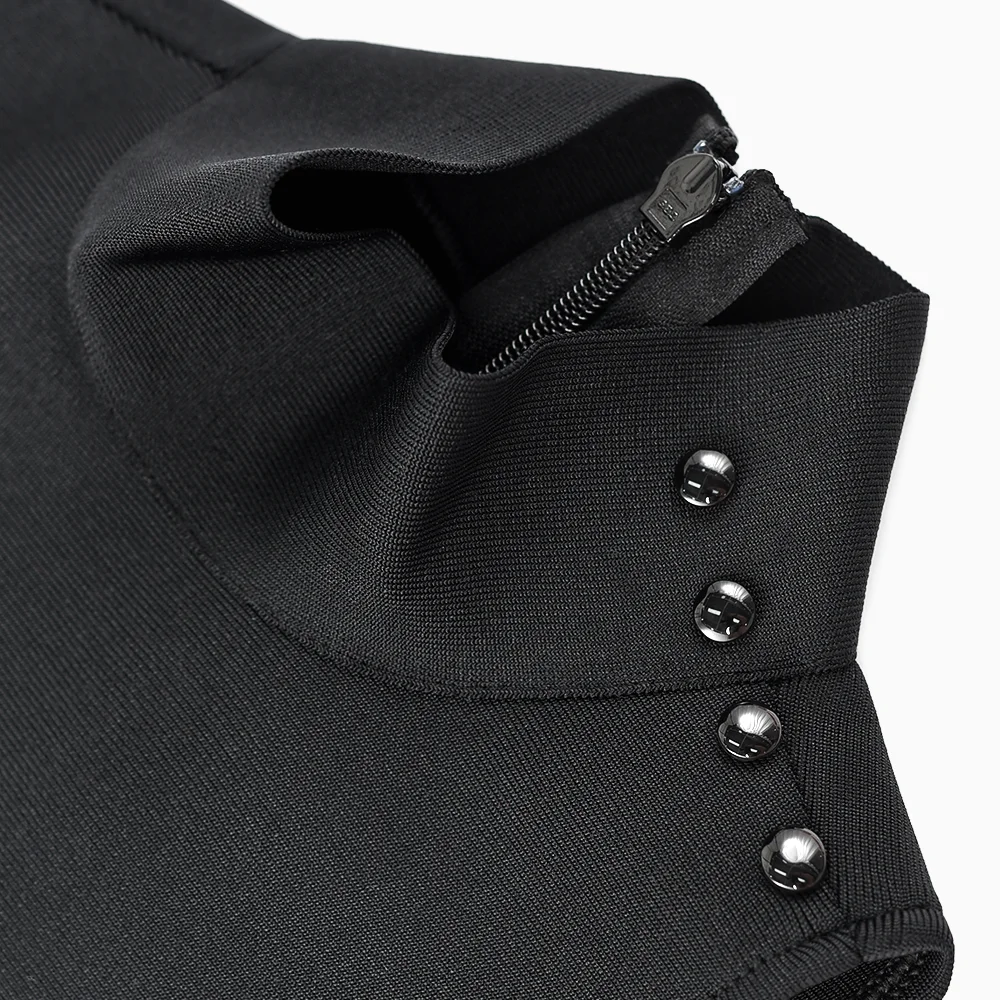 BEISHI Wholesale Women Bodycon Midi Cocktail Bandage Hollow Cut Out Dress Long Sleeve Cut Out-Bandage-Dress