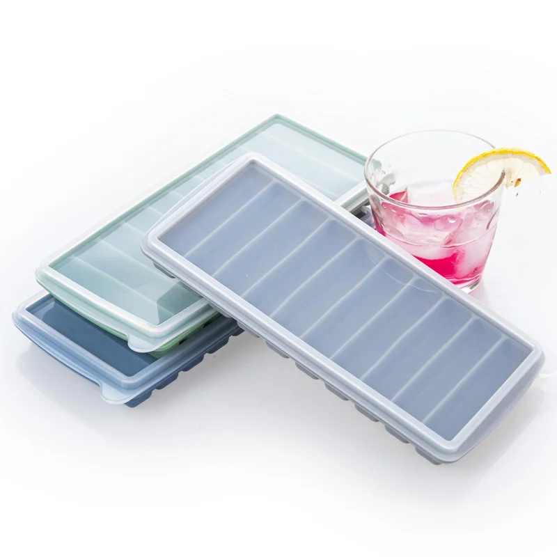 Best Selling Ice Tube Making Tray Perfect Ice Cube Mold Fancy Lemon Silicone ice cube tray with Lids