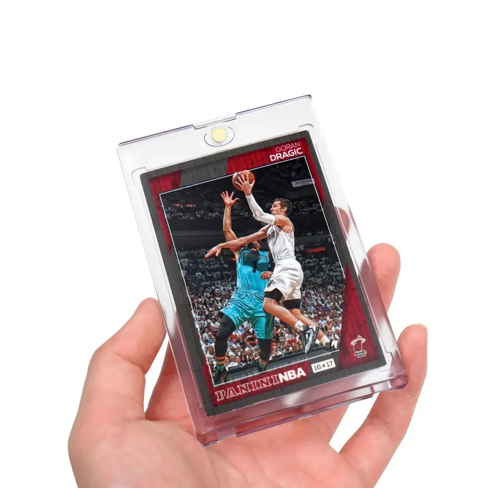 Clear Transparent Acrylic Hard Plastic 55PT One Touch Trading Card Magnetic Holder for Sports Tcg Cards Collectors Toploader