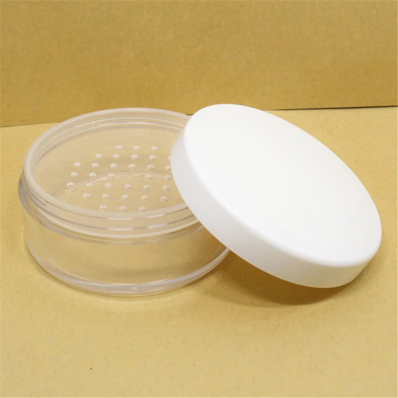3g 5g 10g 20g 30g empty plastic loose powder jar with sifter 10ml round nail glitter pot with black rim window blush container