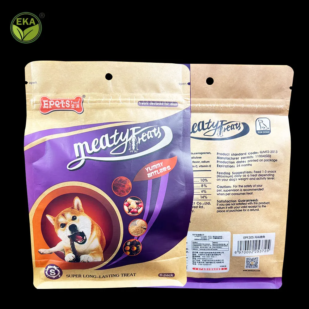 Sustainable Compostable Eco Friendly Kraft Paper Bag Tea Packing Food Packaging Paper Bag With Your Own Logo