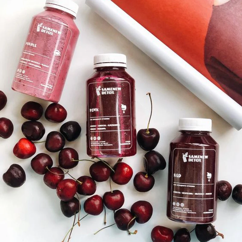 200/500ml Custom Logo Clear Empty Plastic Bottles Reusable Water Containers Juice Bottle With Cap