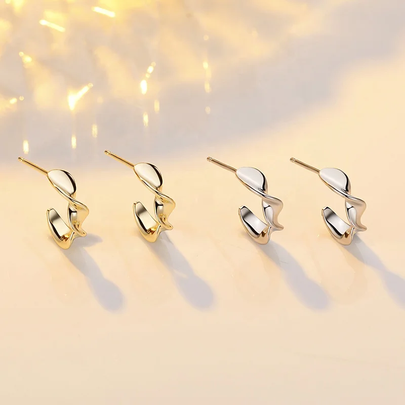 new fashion fine jewelry luxury custom 925 sterling silver CZ statement gold huggie hoop earrings for women