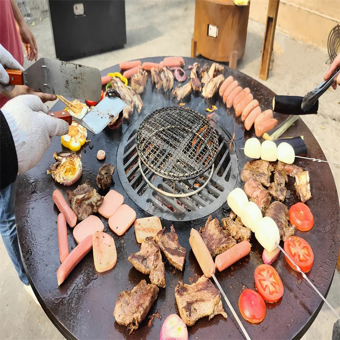 Garden Fire Pit Bowls Outdoor Wood Burning Grills Rust Corten Steel Barbecue Balcony BBQ Grill