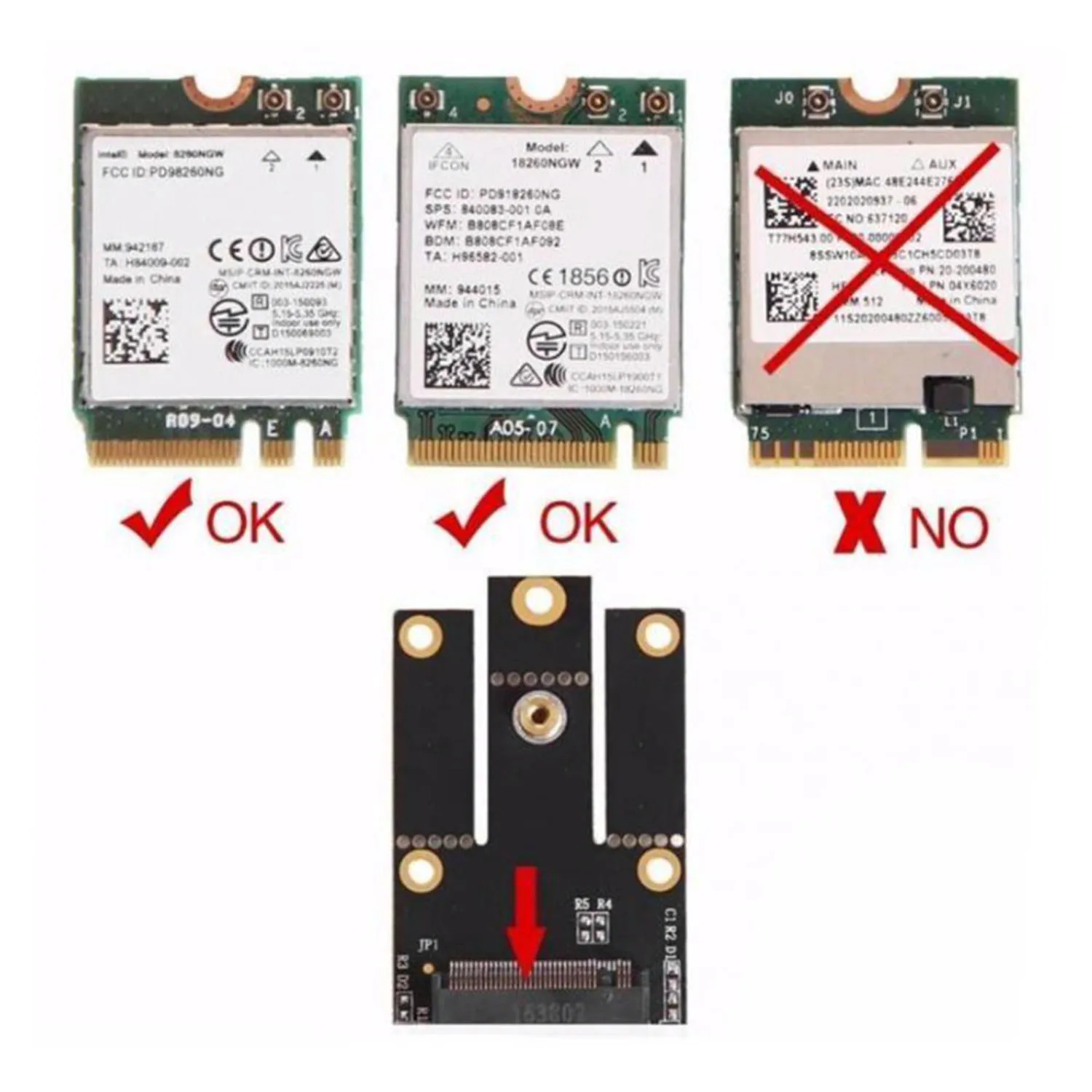 M.2 NGFF ключ A-Mini PCI-E PCI Express преобразователь 9260 AC Wifi 8265 BT беспроводной адаптер 7260 карта для Intel M8