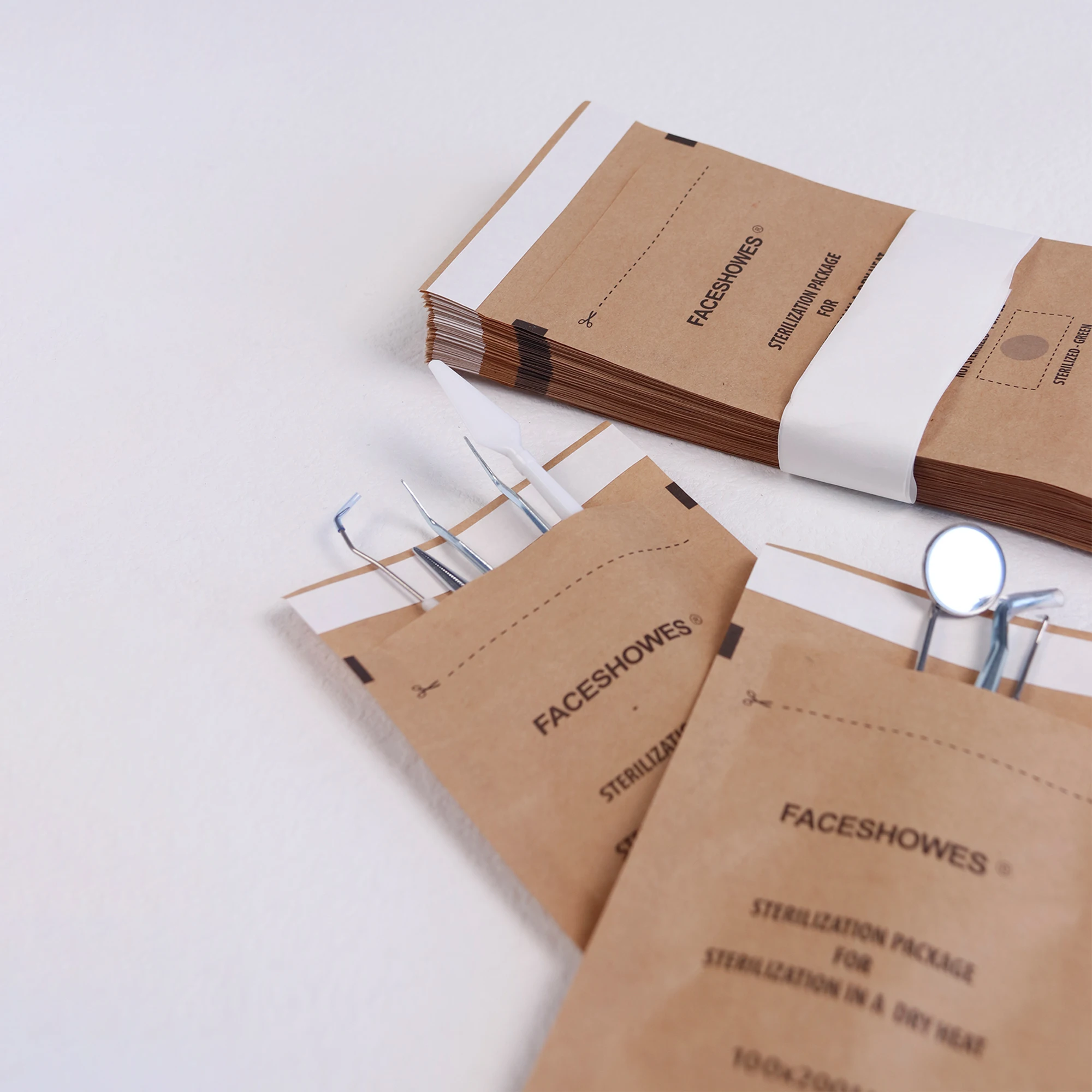 Nail Beauty Salon Tools 70x150mm 100x200mm Disposable autoclave sterilizer paper bags Dry sterilization pouches