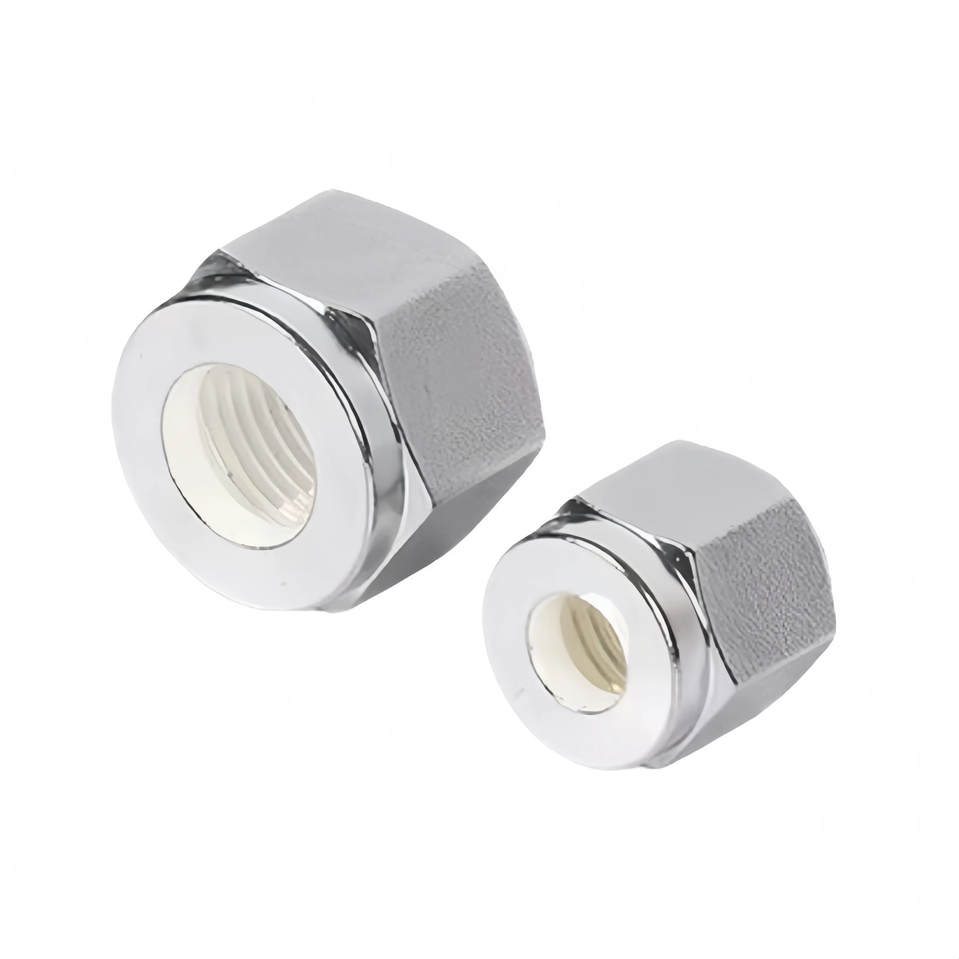 Stainless Steel Silver-Plated Double Card Ring Nut QUANQI 304 Stainless Steel Silver-Plated Double Card Ring Nut 1/4 3/8 1/2
