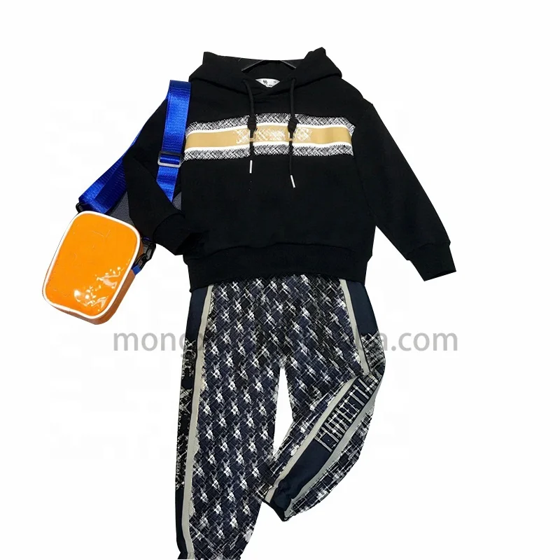 High Quality Designer Kids Clothes Famous Brand Luxury Boy And Girls Winter Outfits Zip Up 2 Piece Jogging Suit Tracksuit Sets