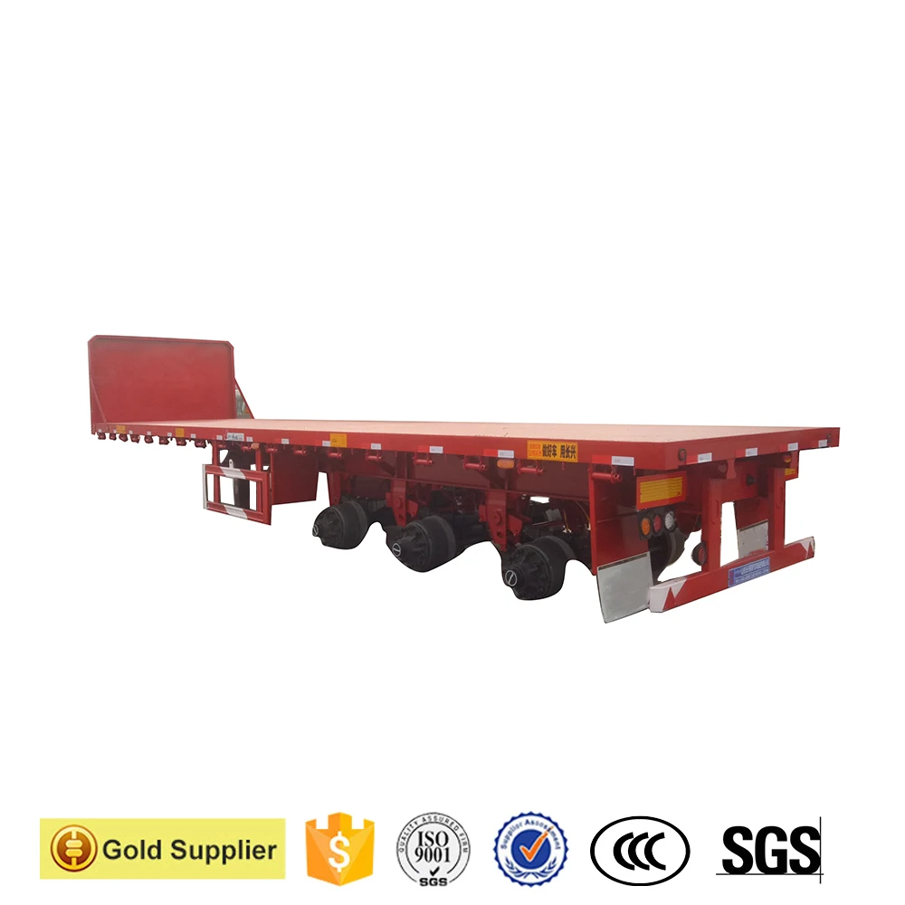 Low Price Flat Bed Container 3 Axles 60ton Flatbed Semi Trailer