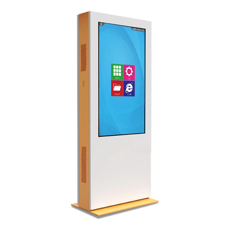 outdoor waterproof floor stand digital signage 43 49 55 65 inch touch screen outdoor totem kiosk advertising machine