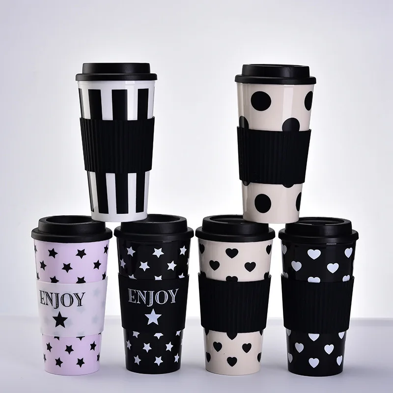 Custom Eco-friendly Double Walled Travel car Coffee Mug black Reusable Coffee Tumbler Cup