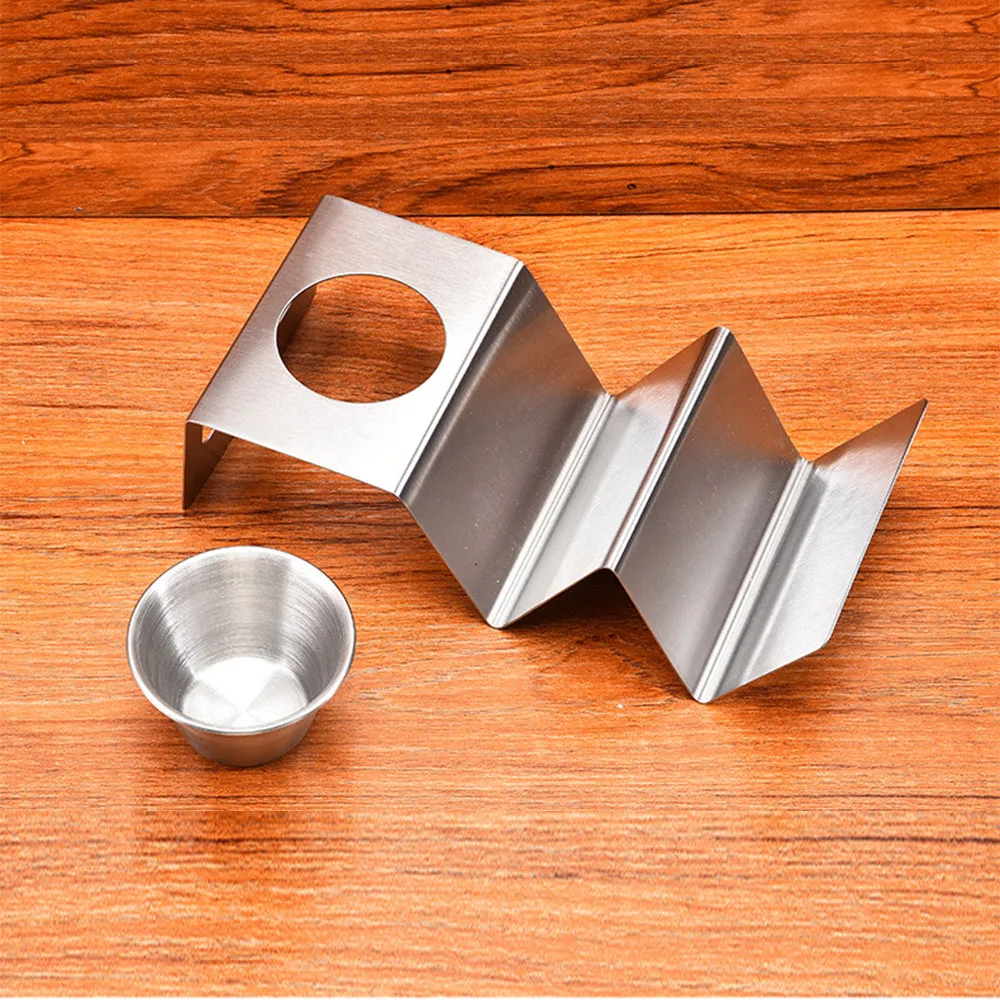 Factory wholesale Reusable Food garde 3 pack Taco stand holder Stainless Steel taco rack kitchen gadgets