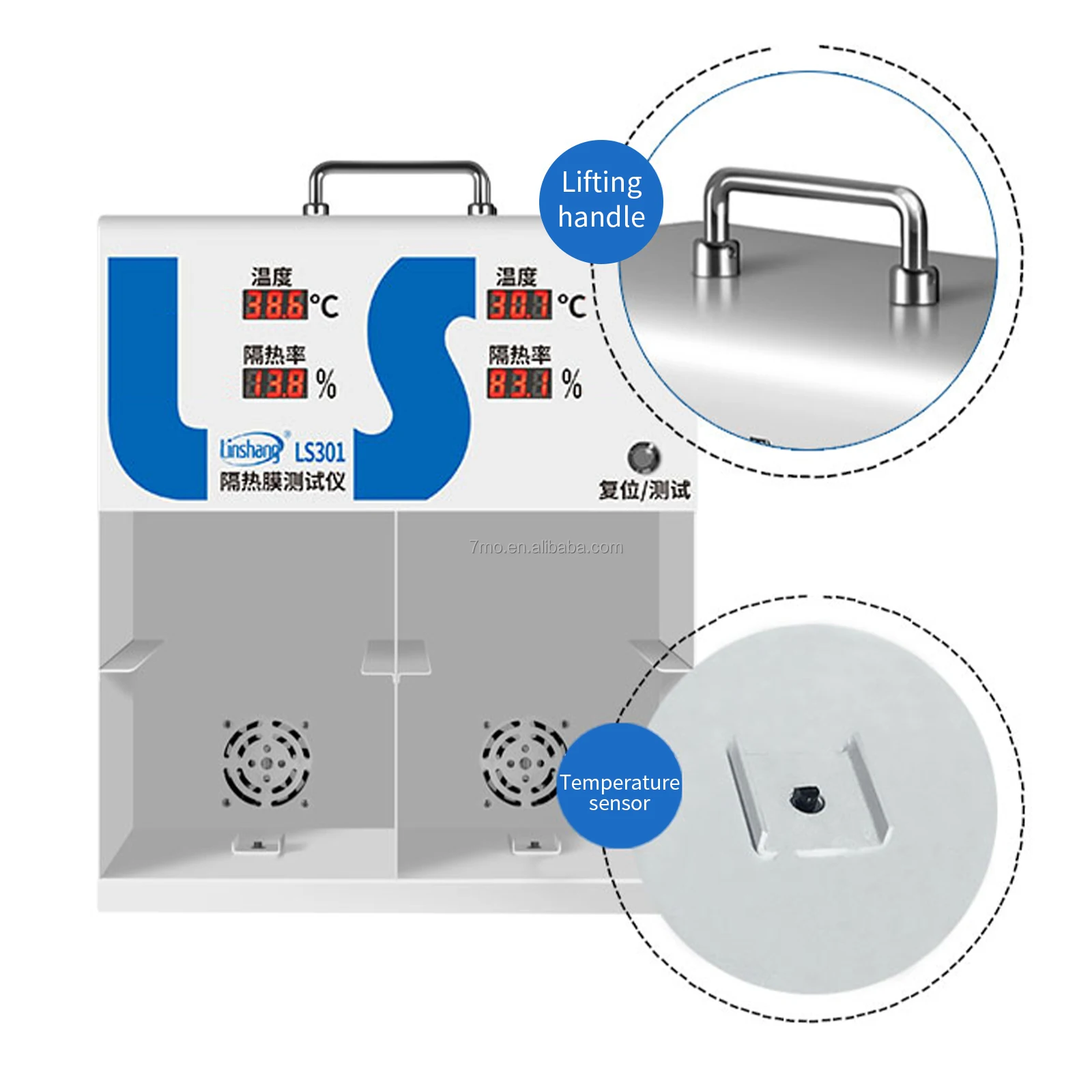 7mo LS301 LS300 Thermal Shielding Glass Solar Film Temperature Meter with IR Heat Insulation Property Demonstration