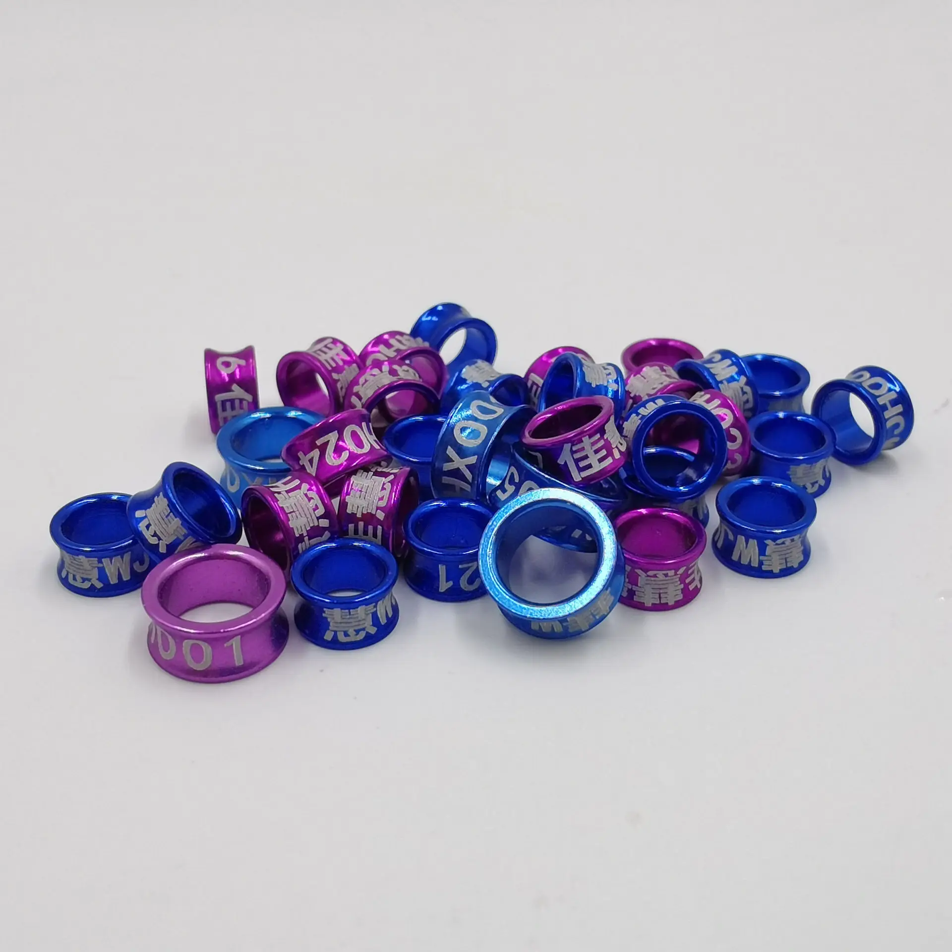 2024 Aluminium Rings For Canaries And Finches Foot Rings For Racing Birds Leg Bands With Laser Printing For Birds