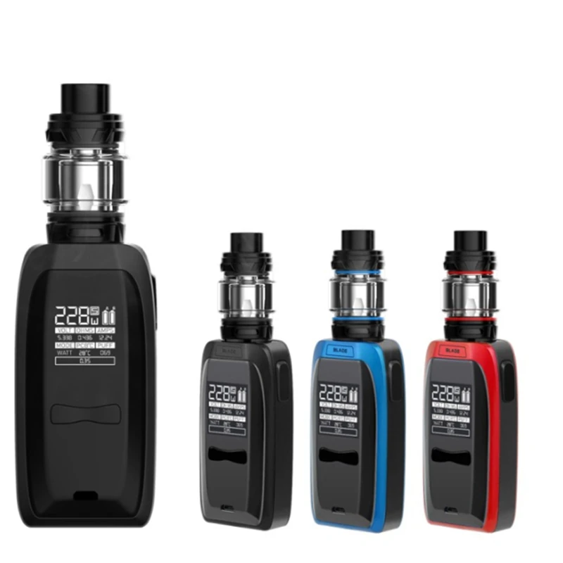 2021 Hot Sale Blade 228W Vape Mod Kit Electronic Cigarette VW TC Box Mod 5ml Top-Fill SR-11 Atomizer Tank Vaporizer E Cigarettes