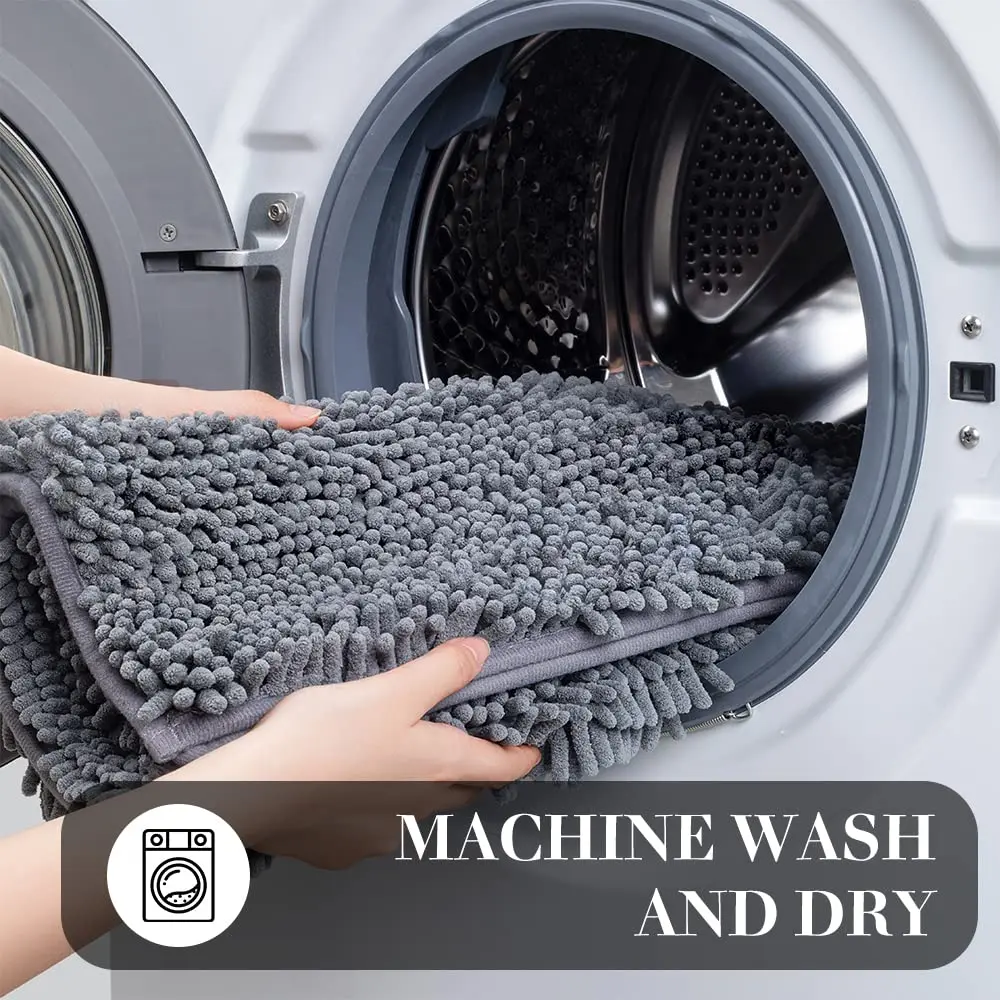 50*80cm Chenille bathroom Non-Slip Rubber Soft Water Absorbent Hotel Bathroom Shower Rug Bath Mat