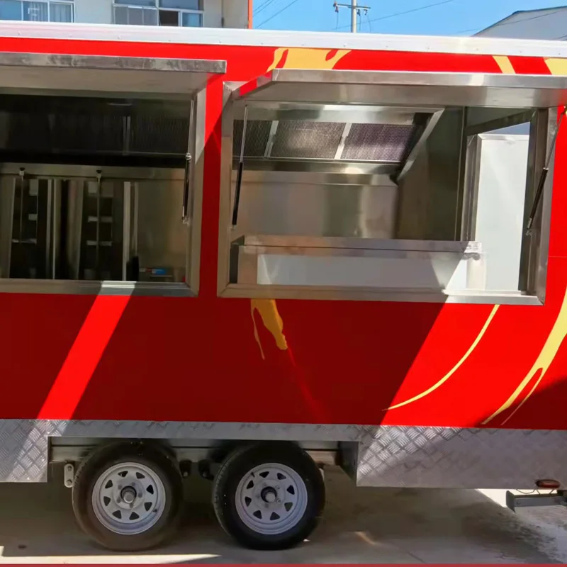 Pizza Custom Catering Trailer FoodTruck Mobile Kitchen Fast Food Trailer Mobile Pizza Oven Food Truck With Full Kitchen
