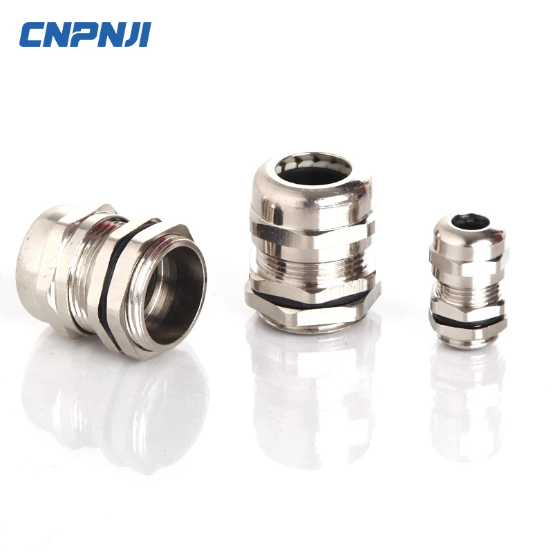 Source Factory Direct M Type  Long entry black silicone Nickel Coated Brass Metal Cable Gland