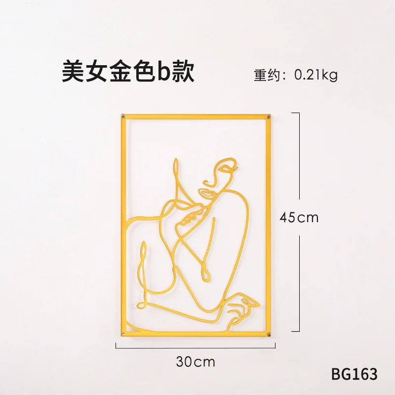 Metal Minimalist Abstract Woman Wall Art Line Drawing Wall Art Decor Single Line Female Home Hanging Wall Art Decor