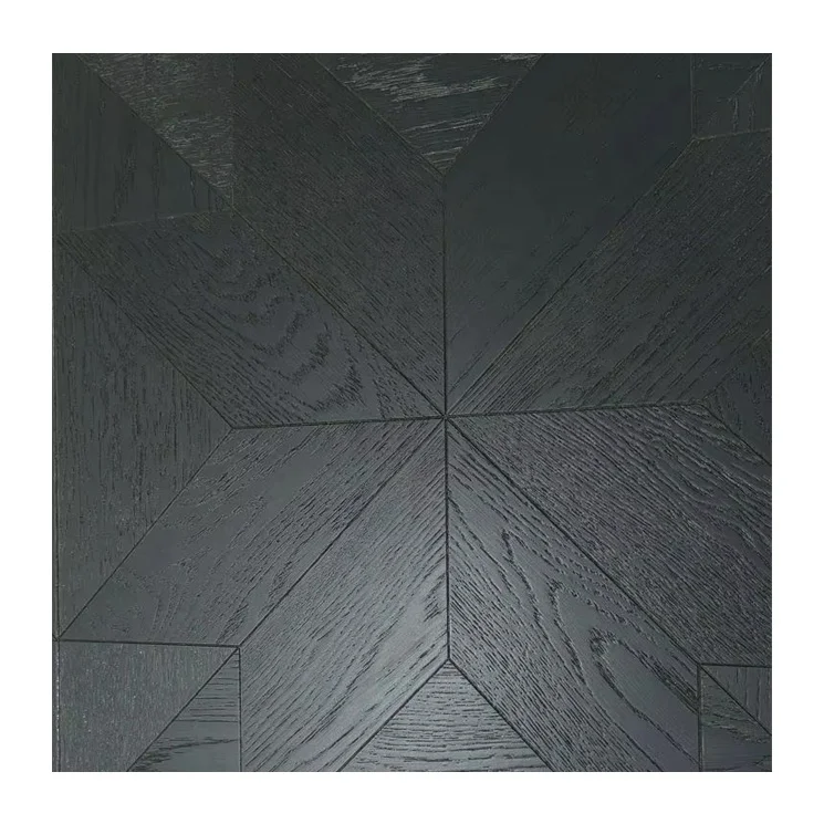 Black Color Art Parquet Flooring Solid Wood Flooring