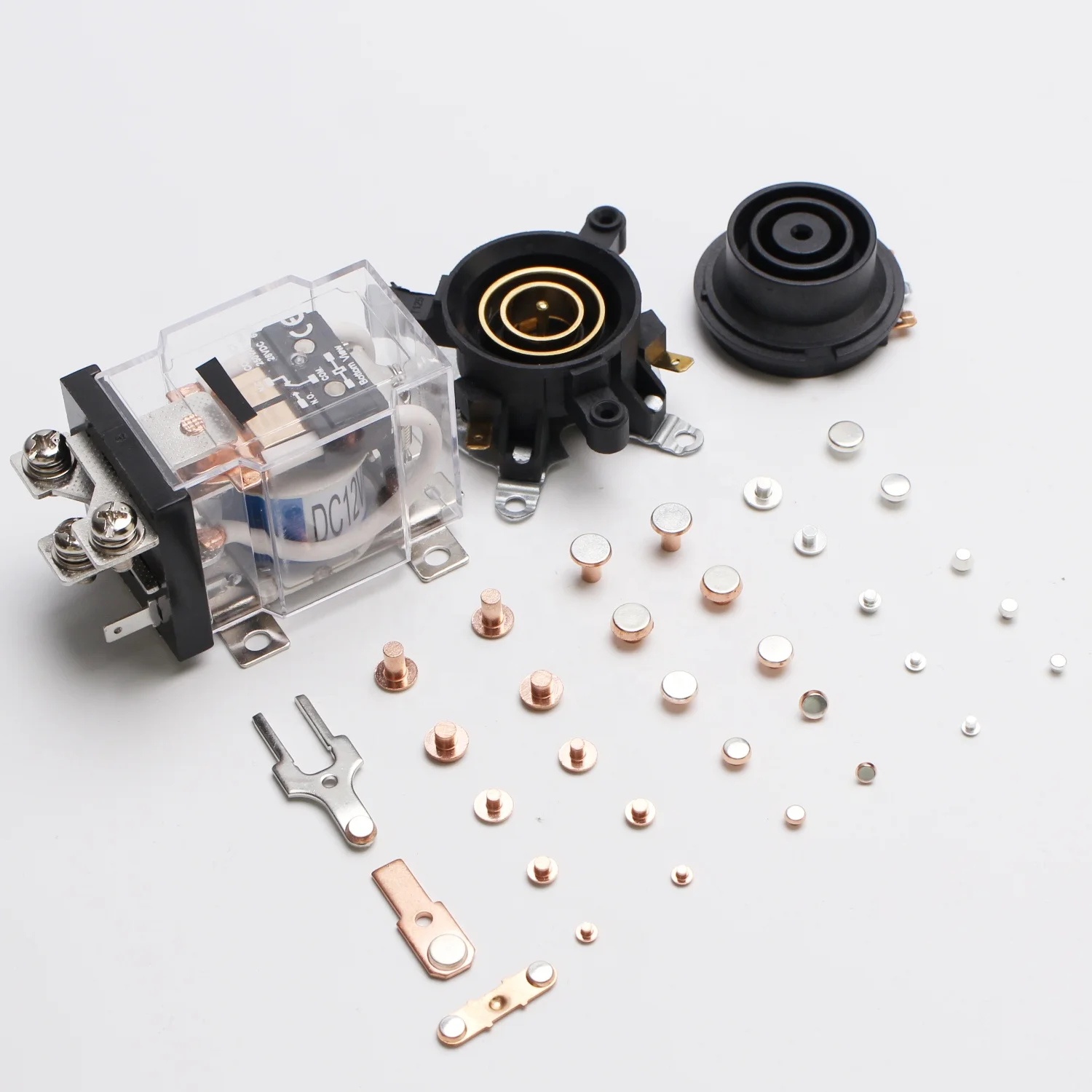 Производство триметаллических контактных заклепок для движущегося реле