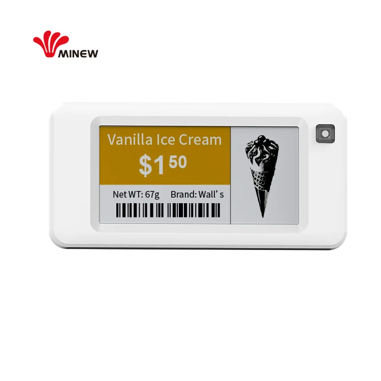 Minew supermarket 2.13 inch ESL Electronic Shelf Label Digital Price Tag E-ink display with BLE 5.0 esl tag