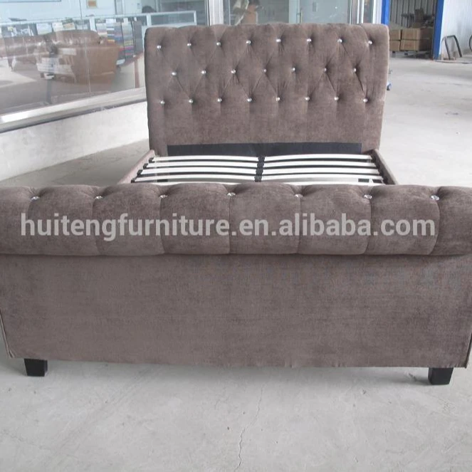 Мебель для дома обивка изогнутая кровать с блестящим бриллиантом