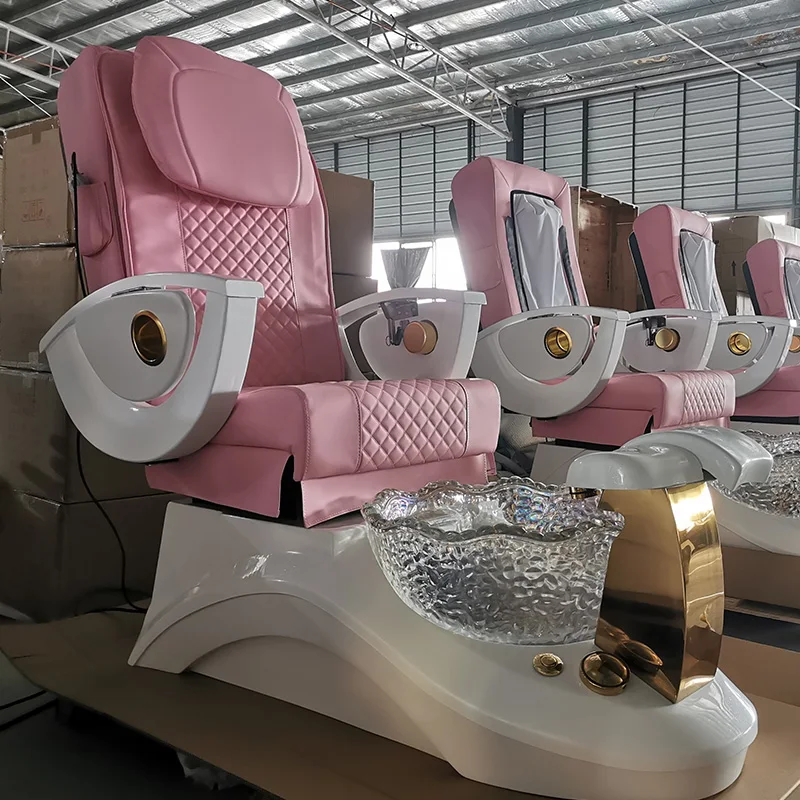 Новинка, Лидер продаж, гальванизированный металлический розовый массажный стул Honggang для ног, педикюрный стул с массажем для салона красоты