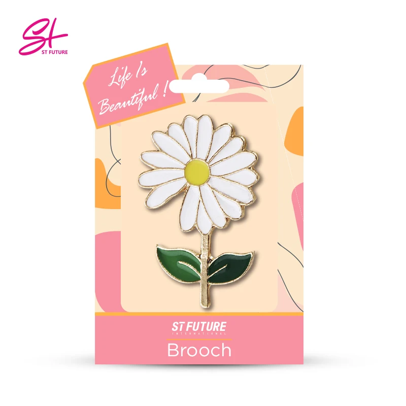St Future Sunflower Latest Fashion Lapel Pin Brooch Custom Brooches For Women Girl