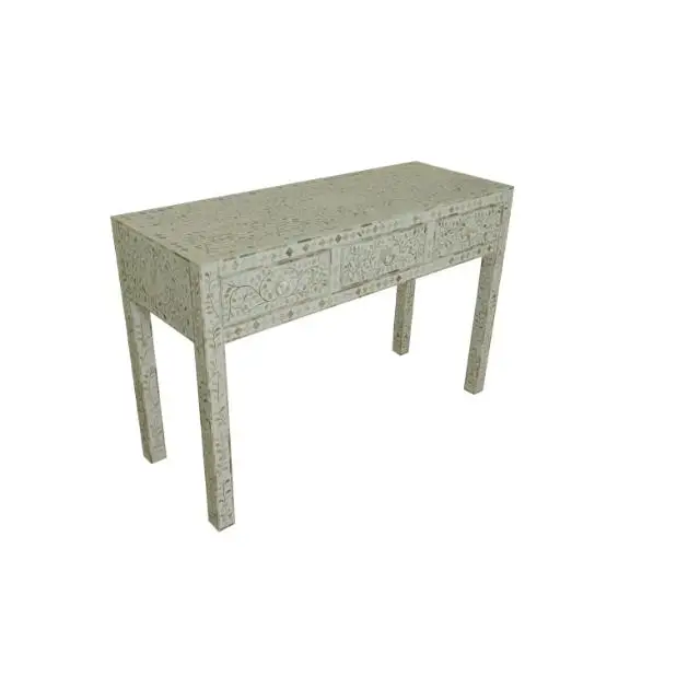 MOP FTD 3 DRW CONSOLE TABLE FLORAL WHITE 120X40X80 CM Best Quality Classic Designs Luxury Collection Wholesale Price