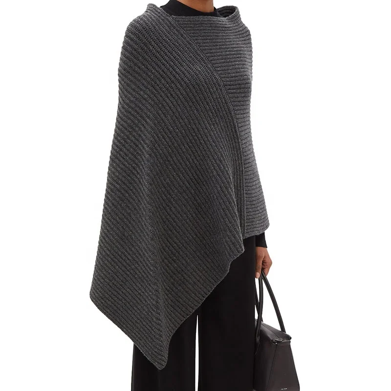 Кашемировая накидка в рубчик, Смешанная альпака, вязаный женский шарф, оптовая продажа, Женская кашемировая шаль