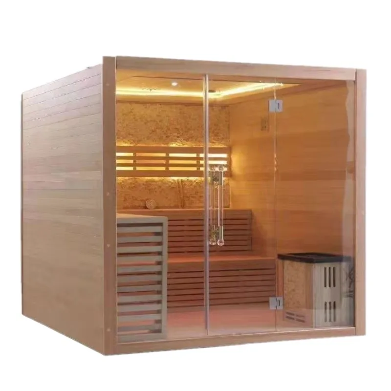 Household wooden sweat steam room with built-in recliner physiotherapy and health steam sauna can be customized
