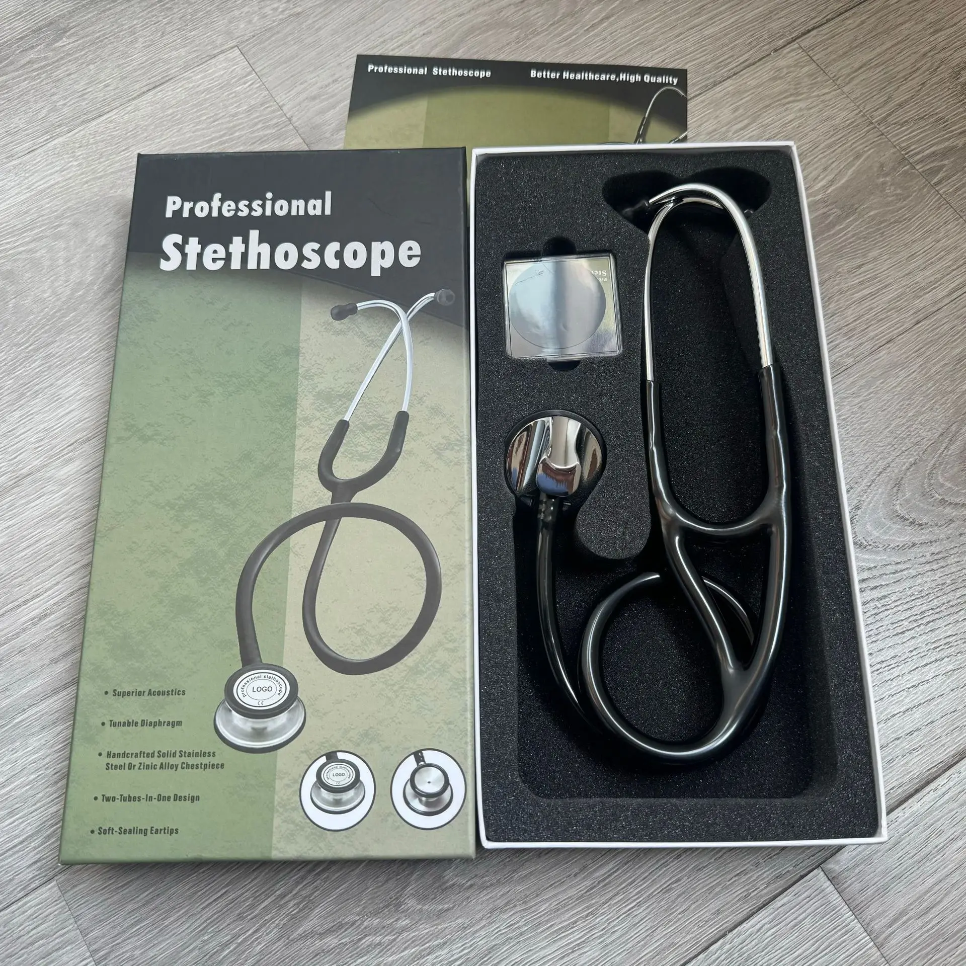 deluxe stethoscope with Zinc alloy litmann classic iii stethoscope Single-sided Silver tip adult stethoscope for medical use