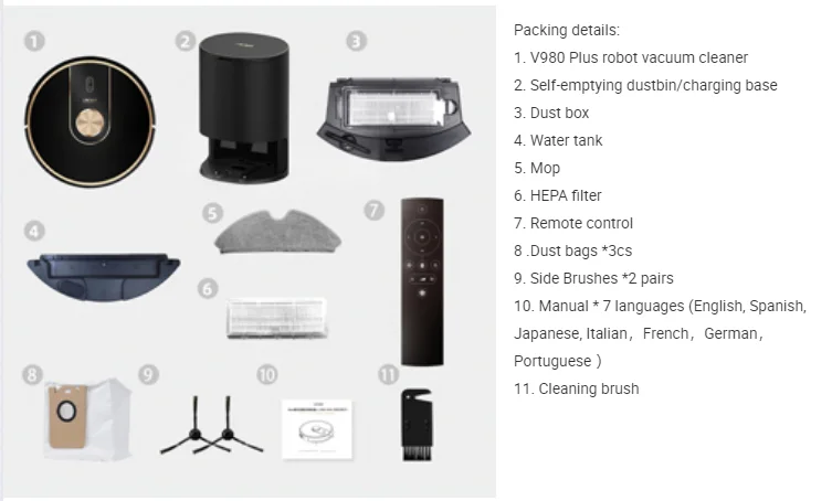 Uoni Vacuum Cleaner V980 Plus Robot Vacuum Cleaner Laser 5200 mAh Price Vacuum Cleaner Water Filter Vacuum Cleaner