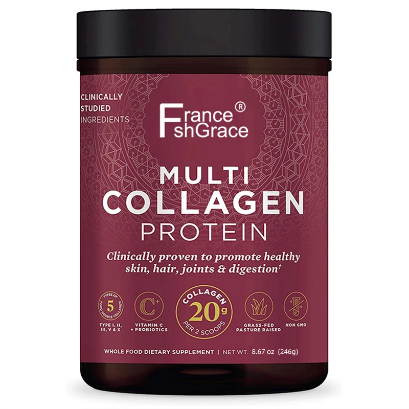 Collagen Powder Protein with Probiotics Unflavored Multi Collagen Protein with Vitamin C Hydrolyzed Collagen Peptides Supports S