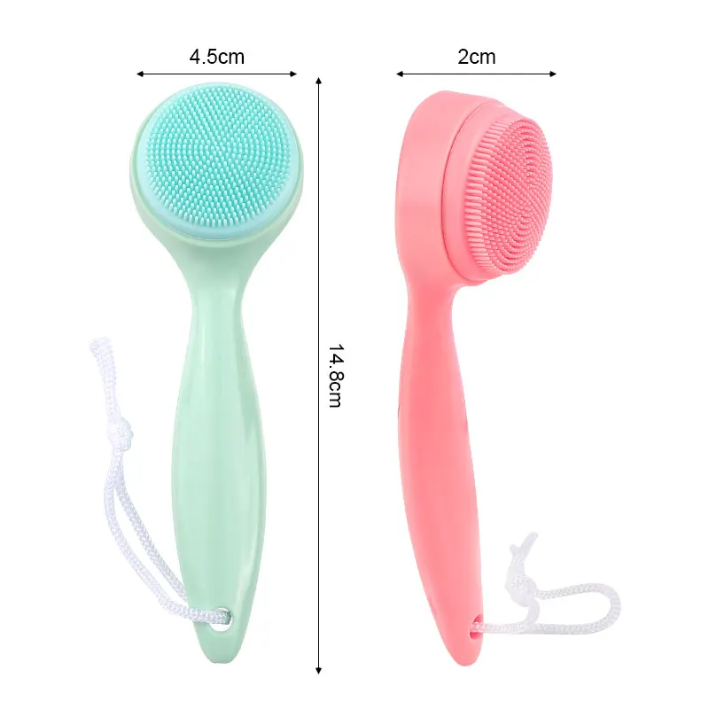 Portable Food Grade Silicone face brush cleanser Skin Exfoliating Blackhead Facial Cleansing Scrubber Soft Bristles Brushes