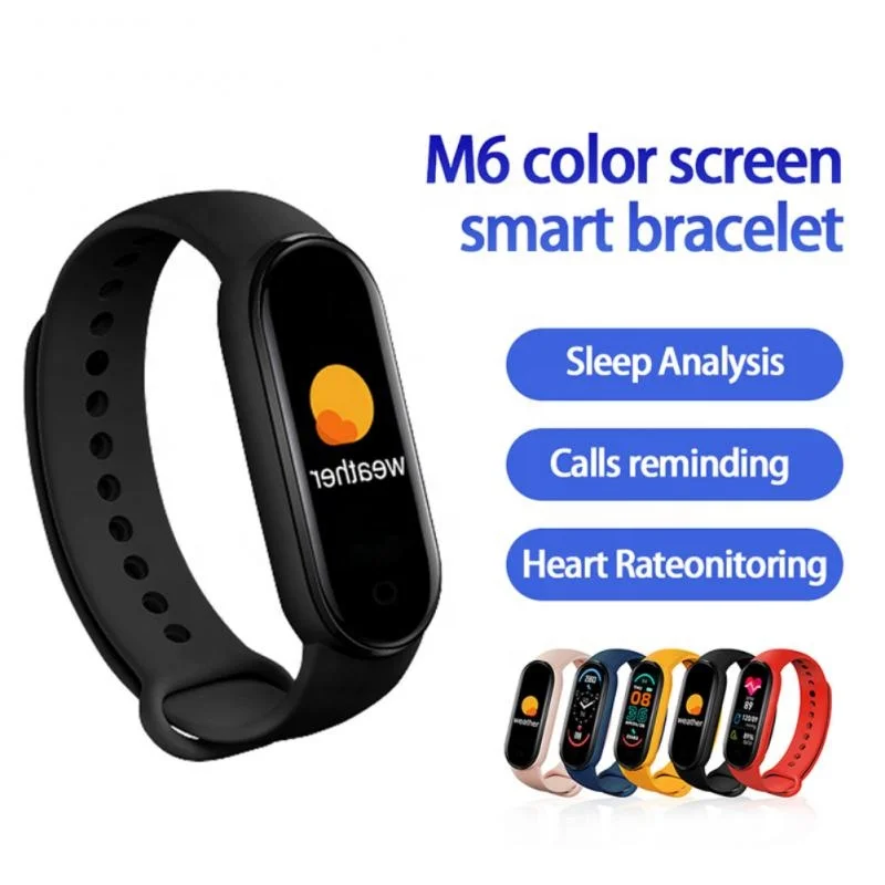 WFUN M6 Smart Bracelet Heart Rate Health Monitor Fitness M6 Smart Watch Band  For Men Fitness  M6 Bracelet Tracker