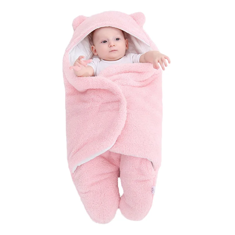 Hot Selling Winter Sleeping Nursery Wrap Ultra  Baby Sleep Sack Soft Fluffy Newborn Blanket Infant Baby Sleeping Bag baby romper