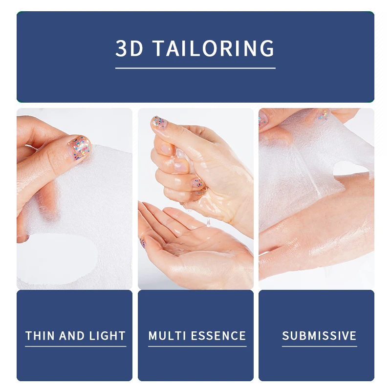 Hydrogel Sheet Mask Silicone-free Moisturizing & Nourishing and Hyaluronic acid & Aloe Collagen Facial Sheet Mask Custom Logo