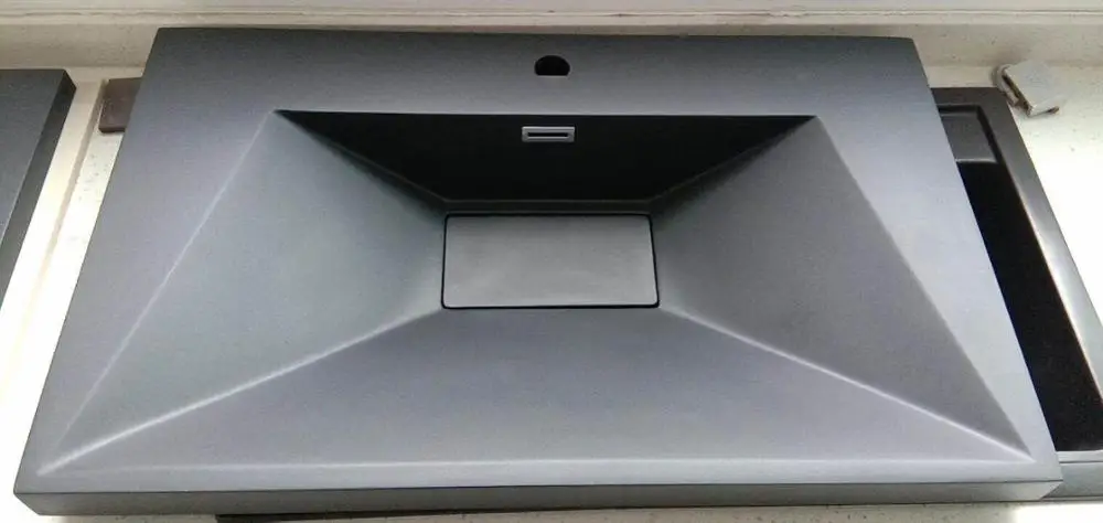 
artificial stone material black color bathroom basin sink 