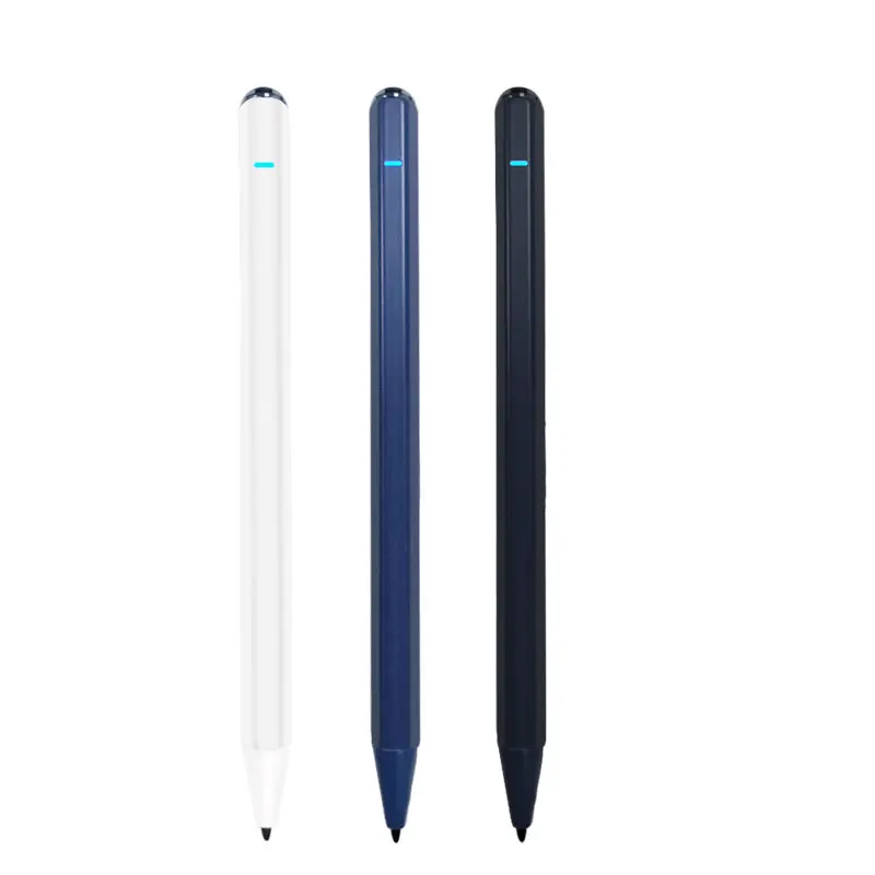 Portable rechargeable capacitive touch screen metal stylus drawing pen for iphone ipad tablet