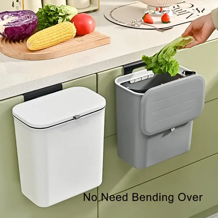 Low Price Cabinet Hanging Folding Wall Mounted Trash Can Tacho De Basura Plegable Kitchen Waste Garbage Bin