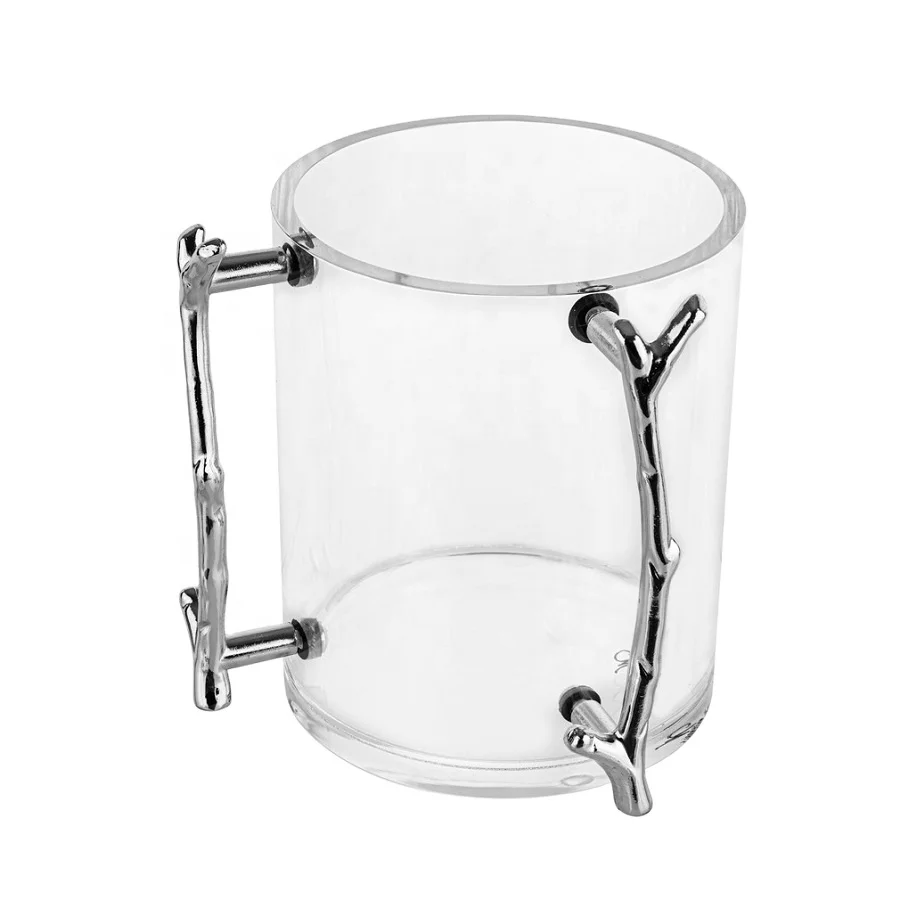 Judaica Washing Cup Clear 2 Handles for Washing Hands