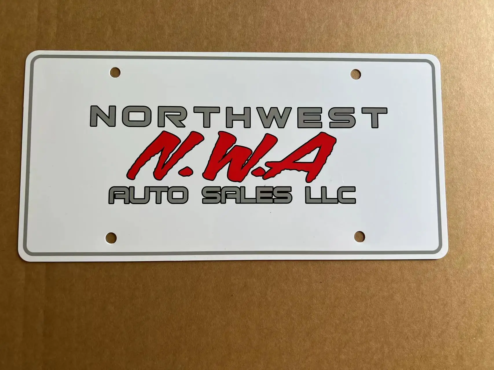 Custom logo full printing Cheap White Plastic pvc car license plate